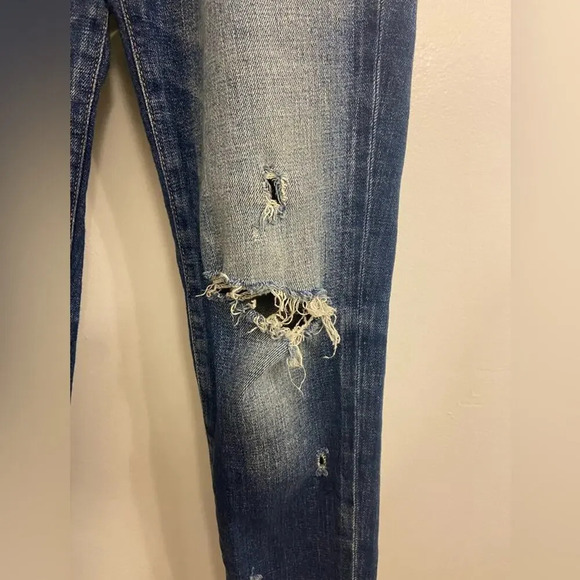 Moussy Vintage Glendele Distressed Skinny Jeans Blue Size 25 - Picture 11 of 13